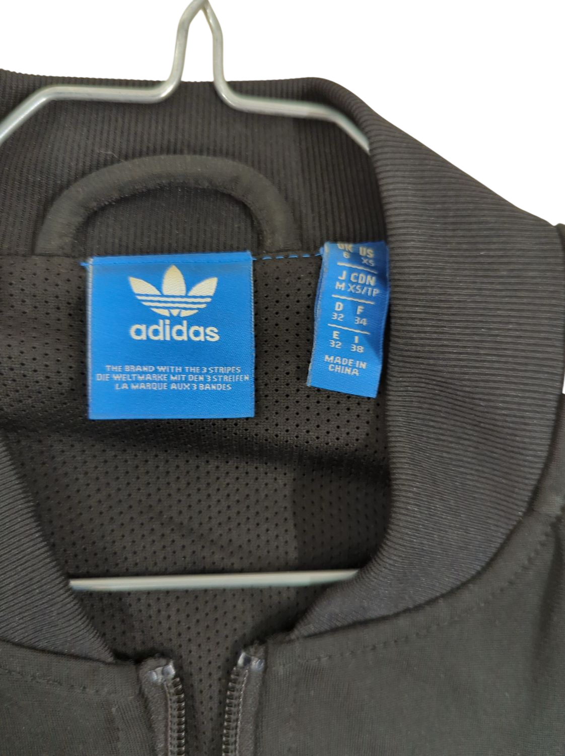 Adidas Black Track Jacket with Classic 3 Stripes - Size M