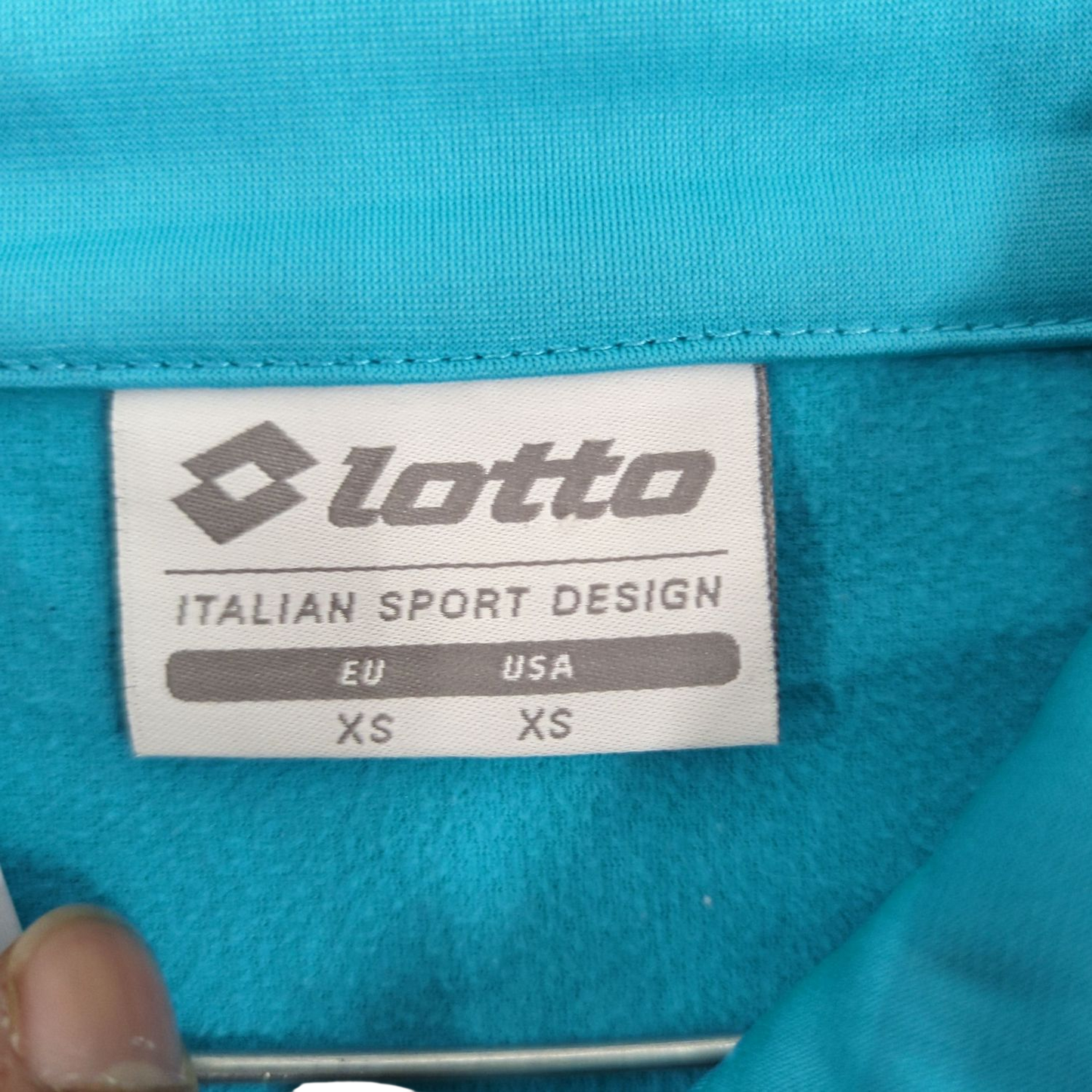 Lotto Turquoise Windbreaker Jacket - Italian Sport Design - Size XS