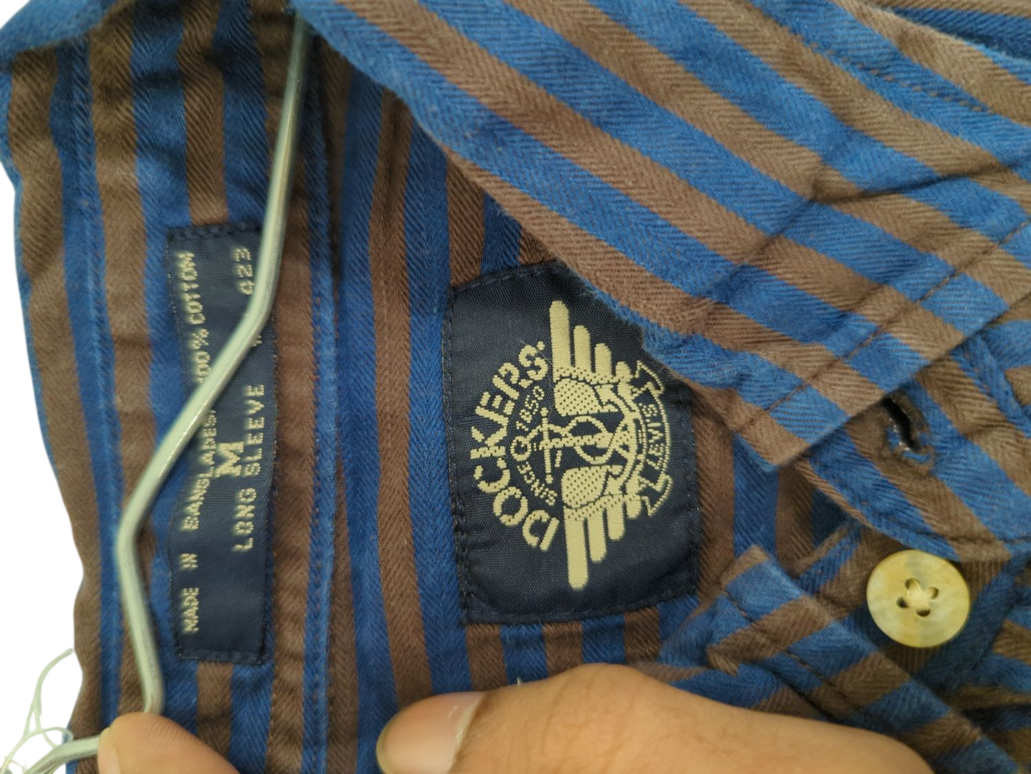 Dockers Striped Button-Down Shirt - Blue & Brown