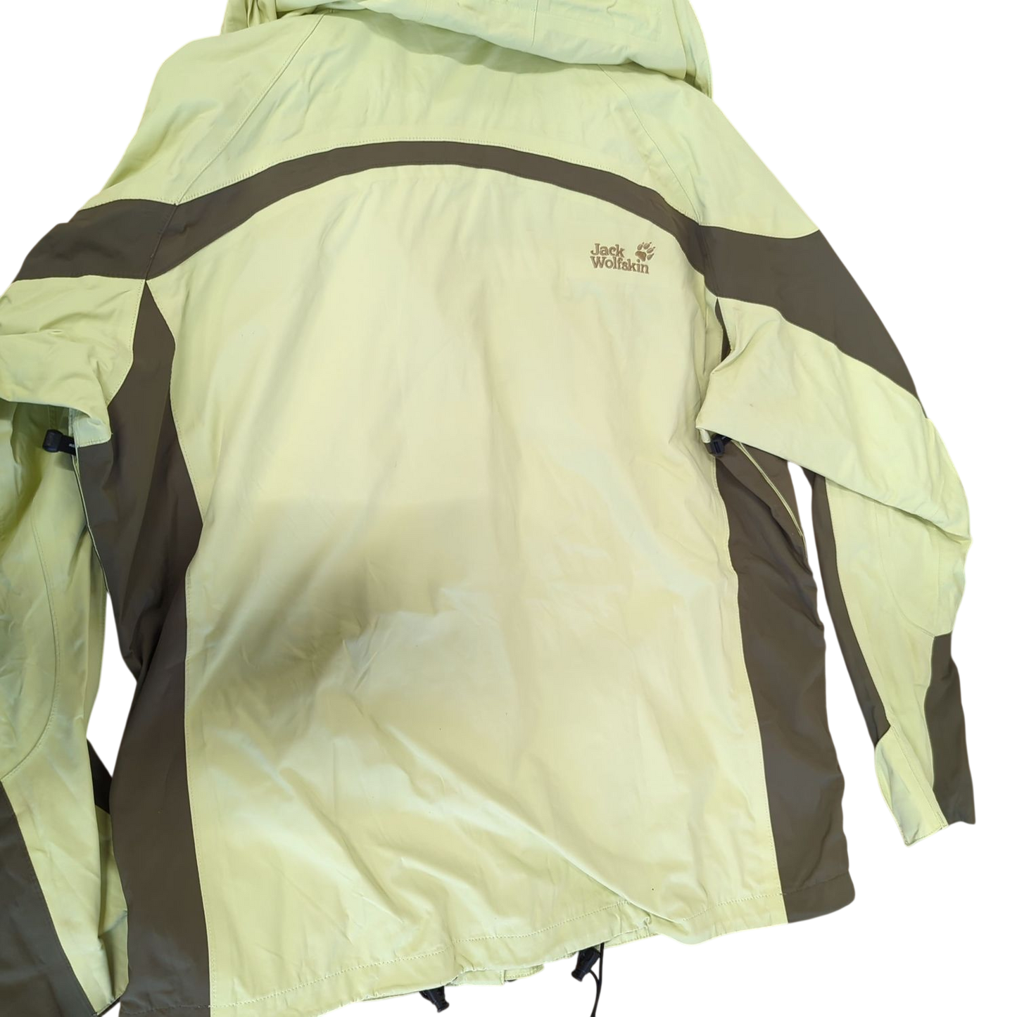 Jack Wolfskin Light Yellow & Brown Windbreaker Jacket - Size XL