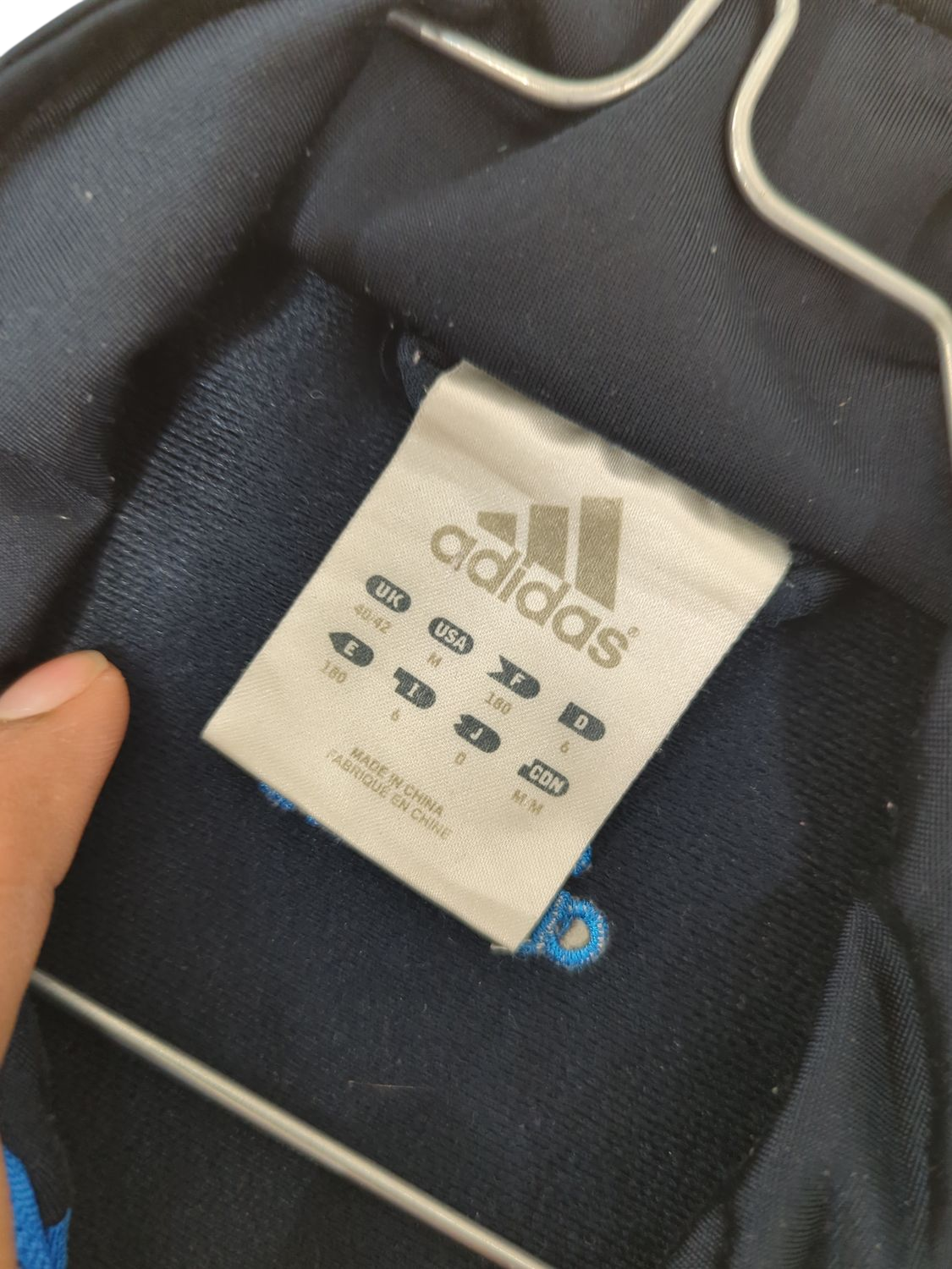 Adidas Blue Windbreaker Jacket with Classic Stripes - Size XL