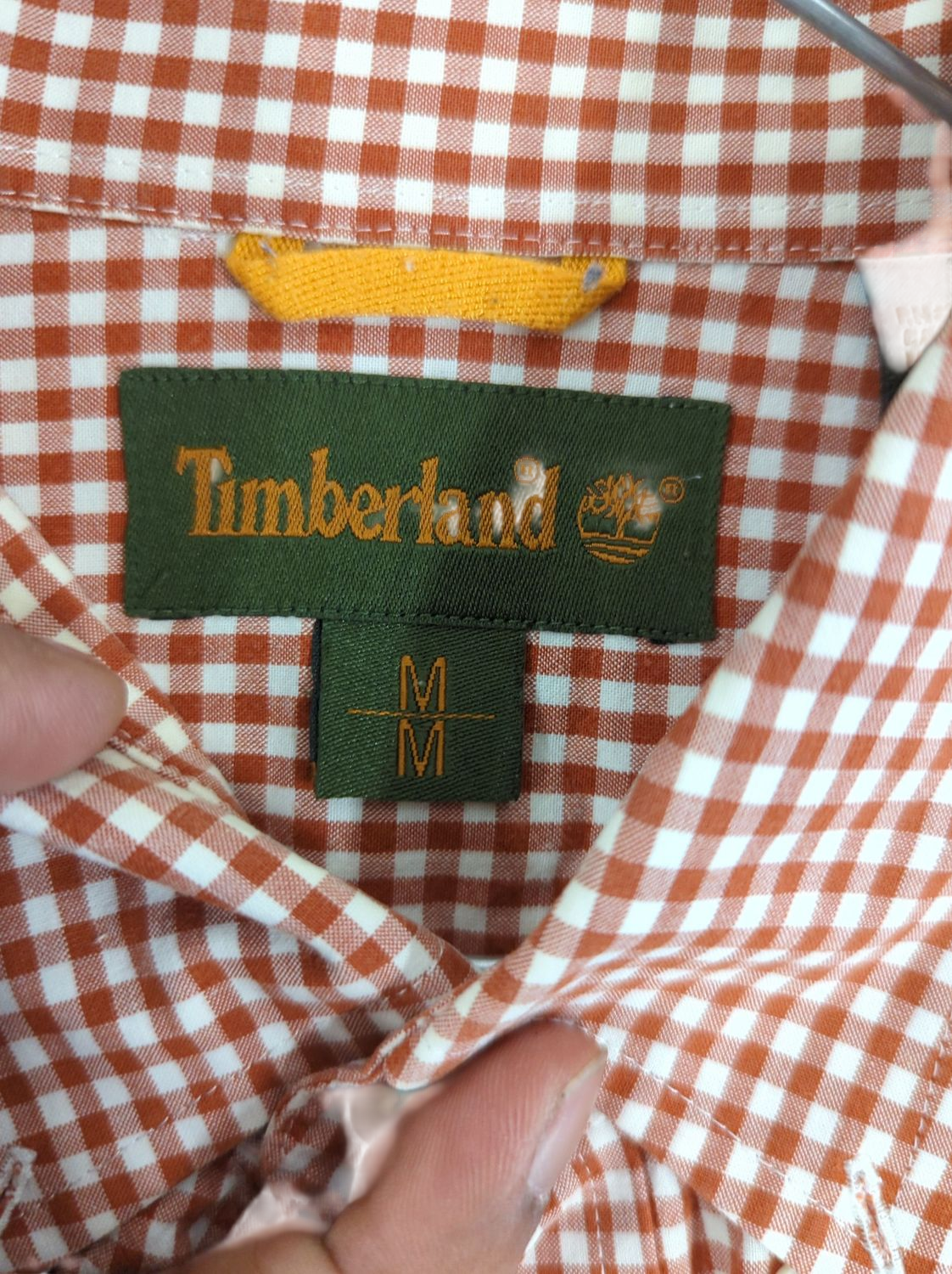 Timberland Red Gingham Button-Down Shirt - Size M