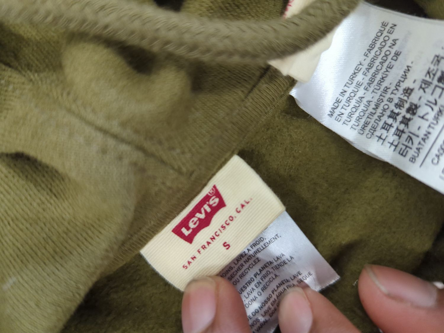 Levi's Olive Green Hoodie - Size Small