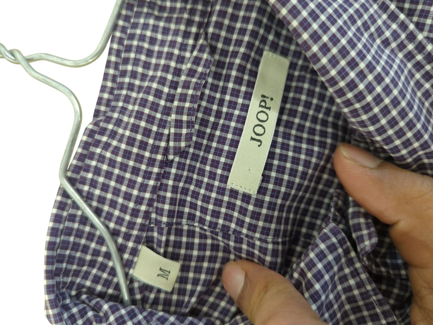 JOOP! Purple Checkered Button-Down Shirt - Size M