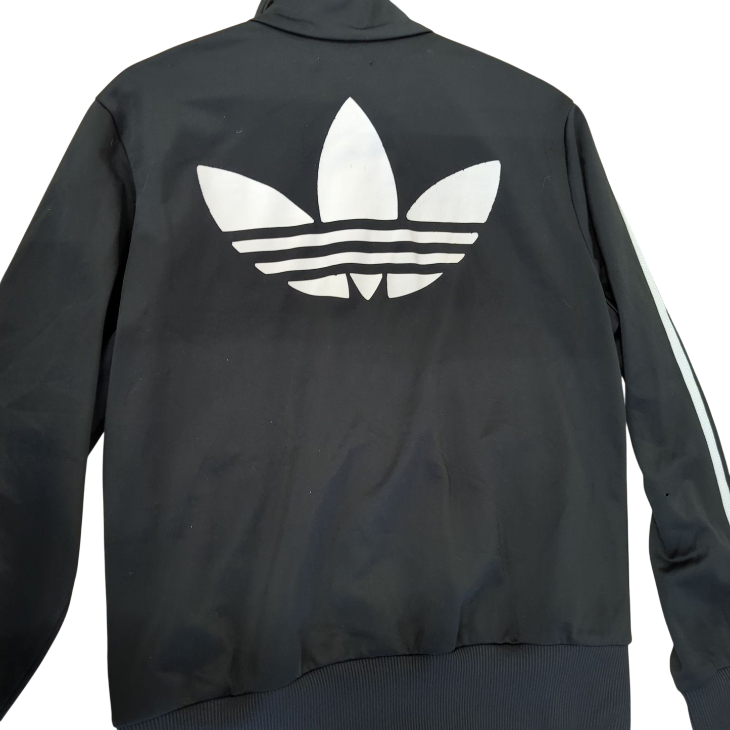 Adidas Black Track Jacket with 3-Stripes - Size 44