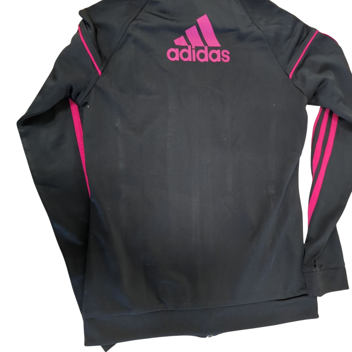 Adidas Black Track Jacket with Pink Details - Women's Size Small