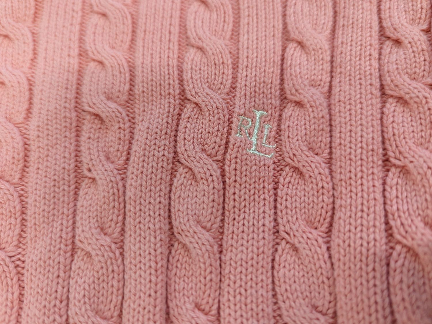 Ralph Lauren Pink Cable Knit Sweater - Size PM (Petite Medium)