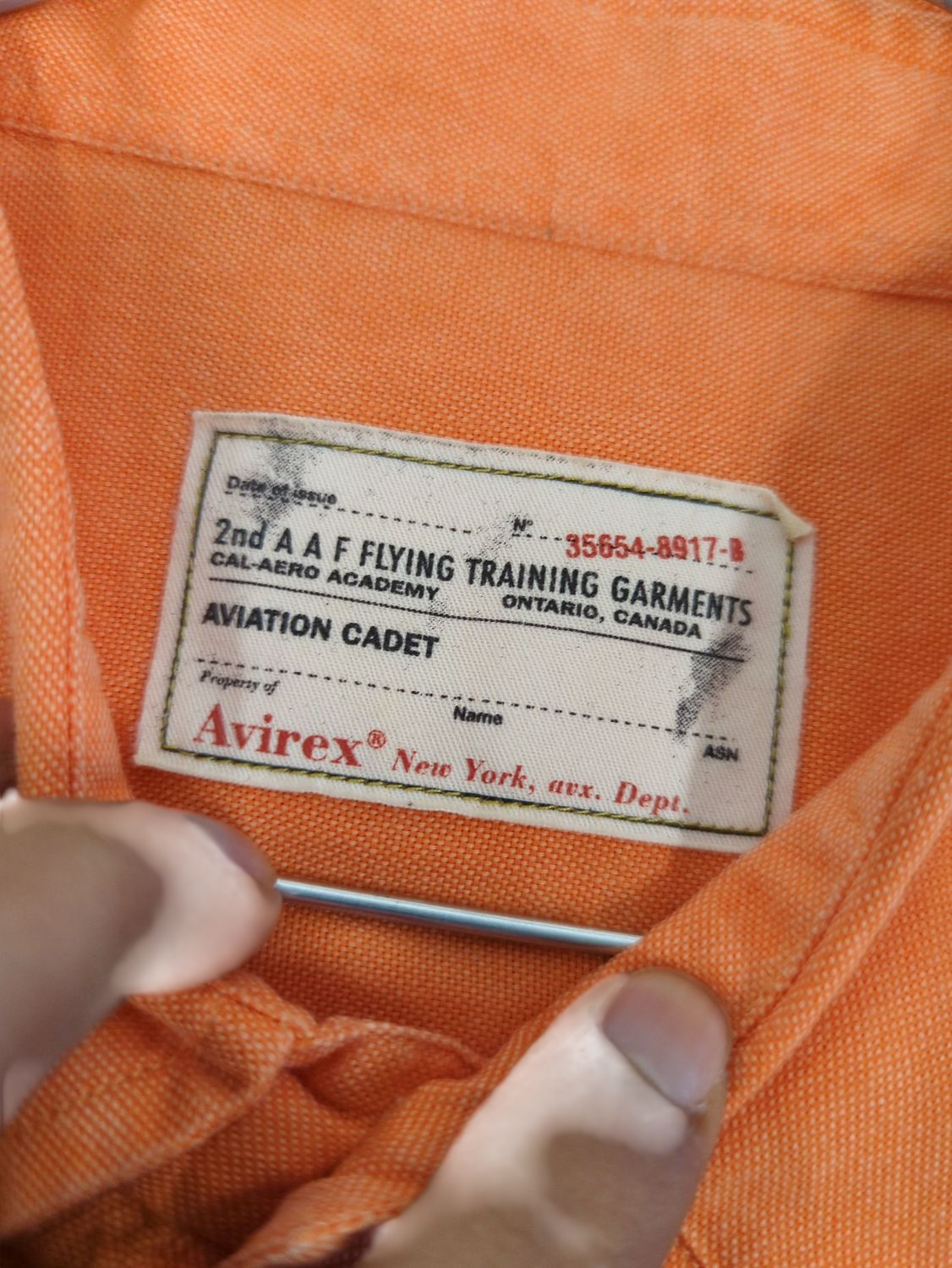 Aviator Orange Button-Down Shirt - Long Sleeve Cotton Casual Shirt