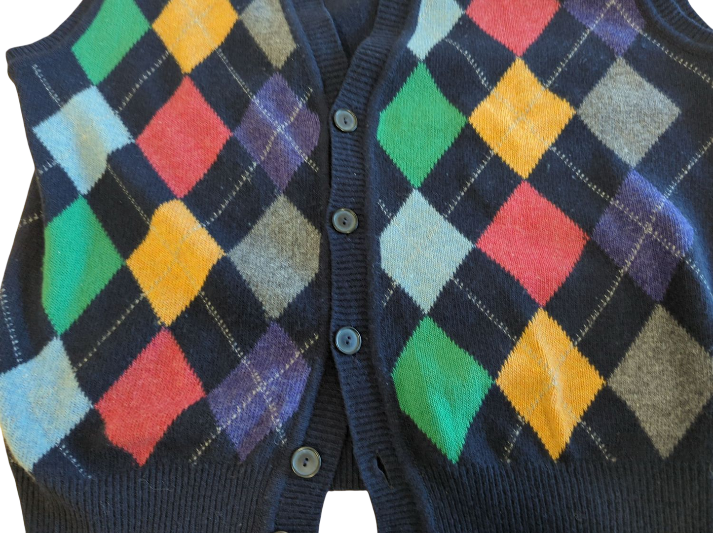 Vintage Fila BJ Argyle Pattern Wool Sweater Vest - Made in Italy