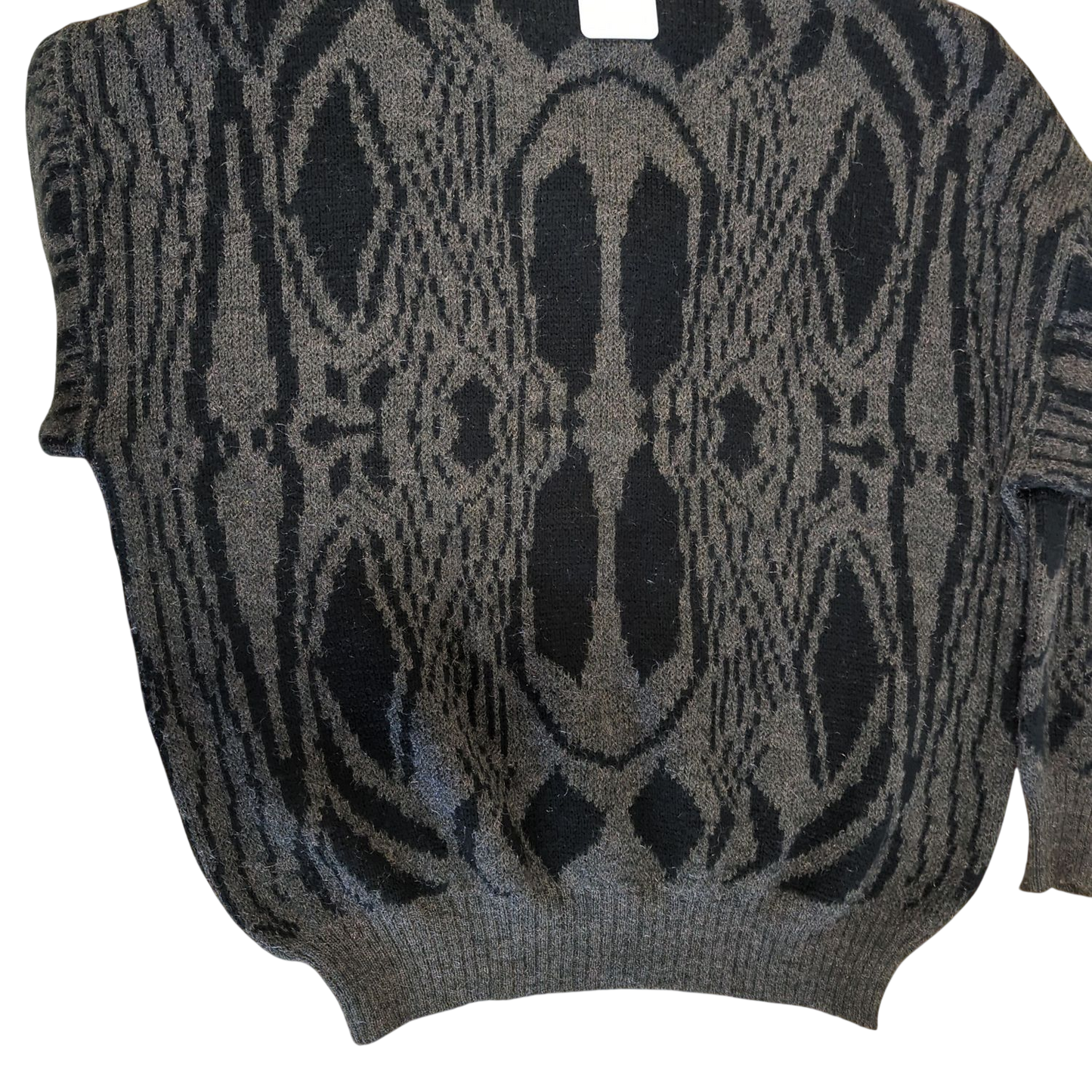 Monte Carlo Grey & Black Patterned Wool Sweater - Size S