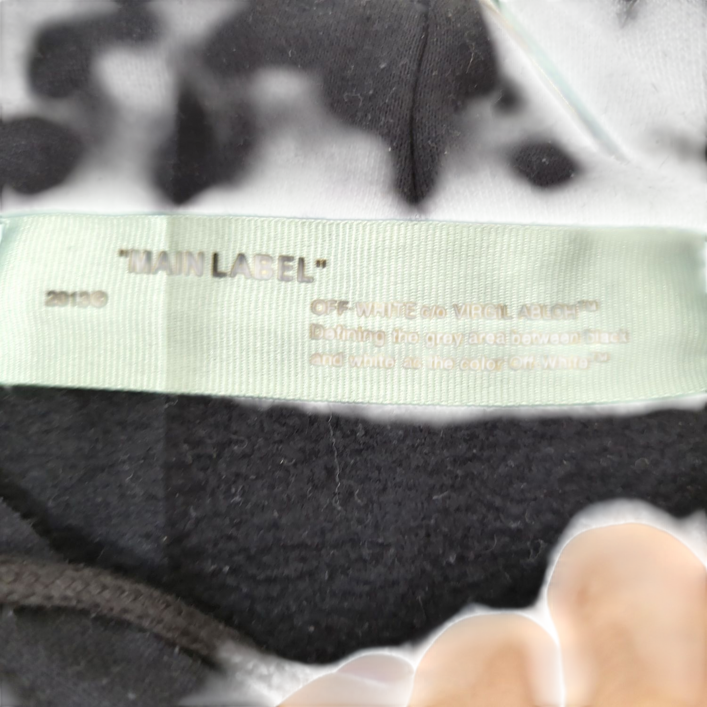 OFF-WHITE Black Hoodie with Sleeve Prints - Virgil Abloh Design