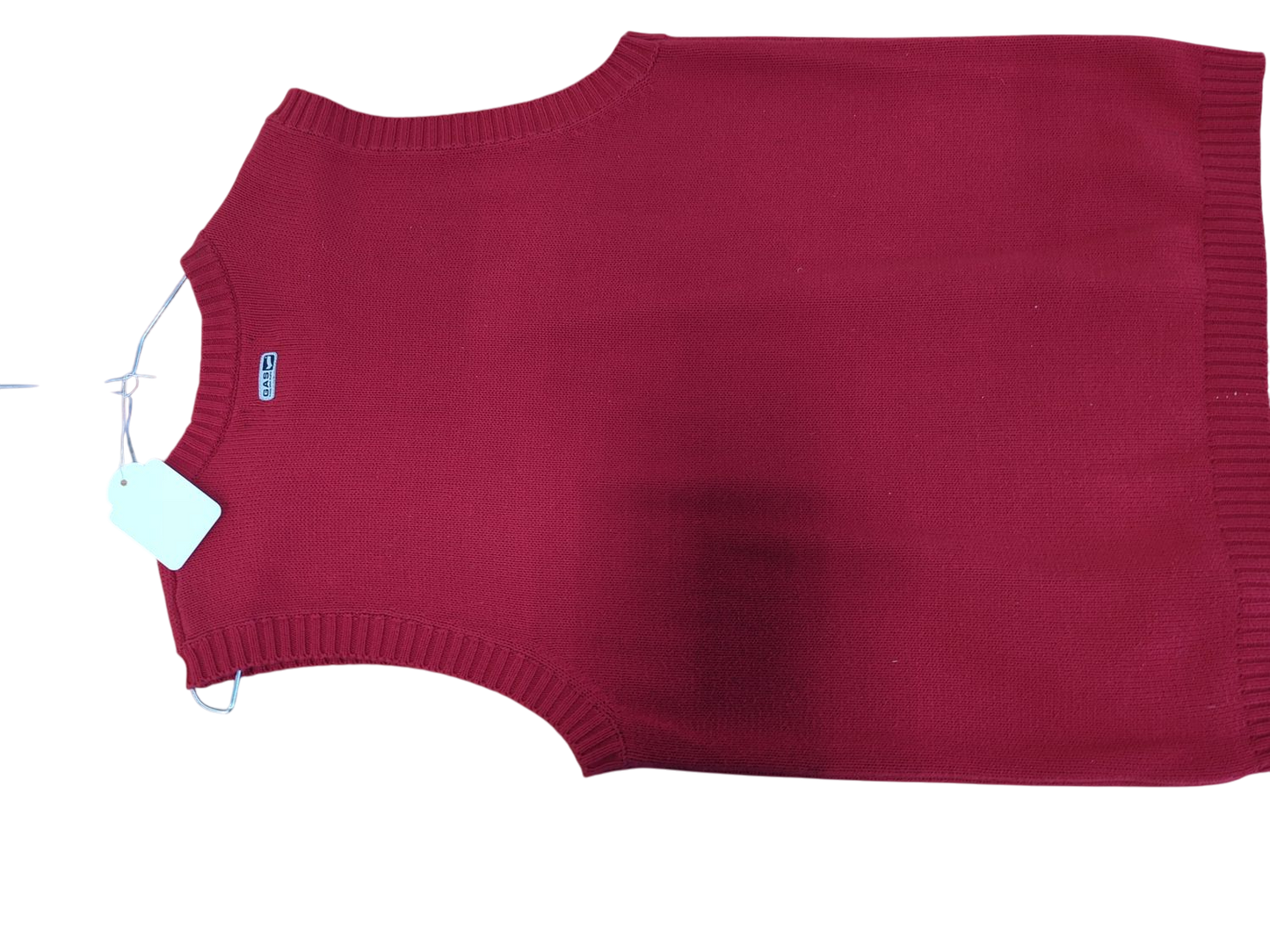 GAS Red Knitted Sleeveless Sweater Vest - Size L