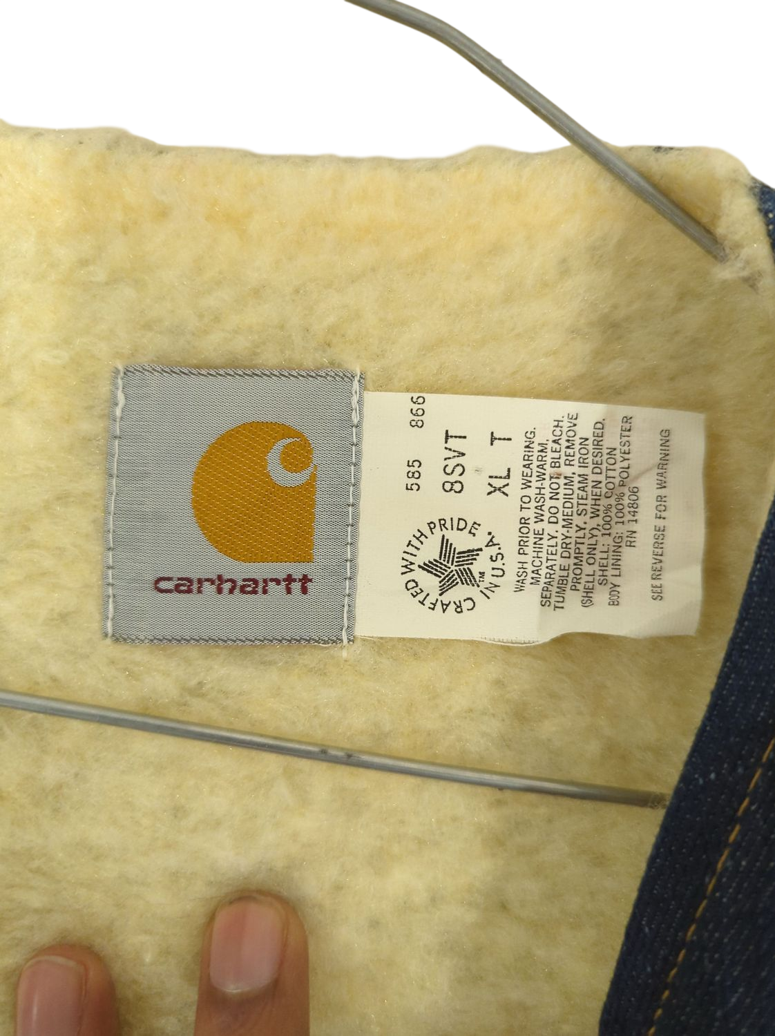 Carhartt Denim Sherpa Lined Vest - Size XL Tall