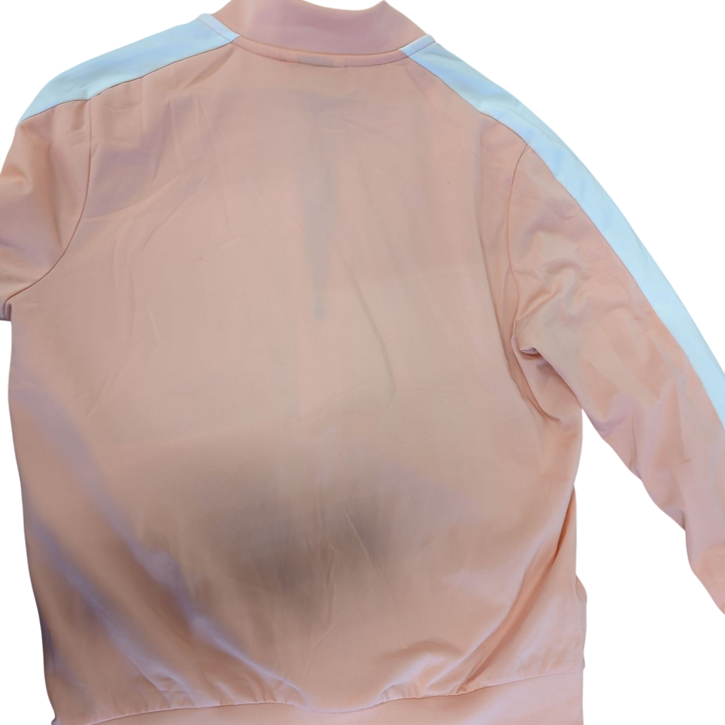 Puma Pink Track Jacket with White Stripes - Size S