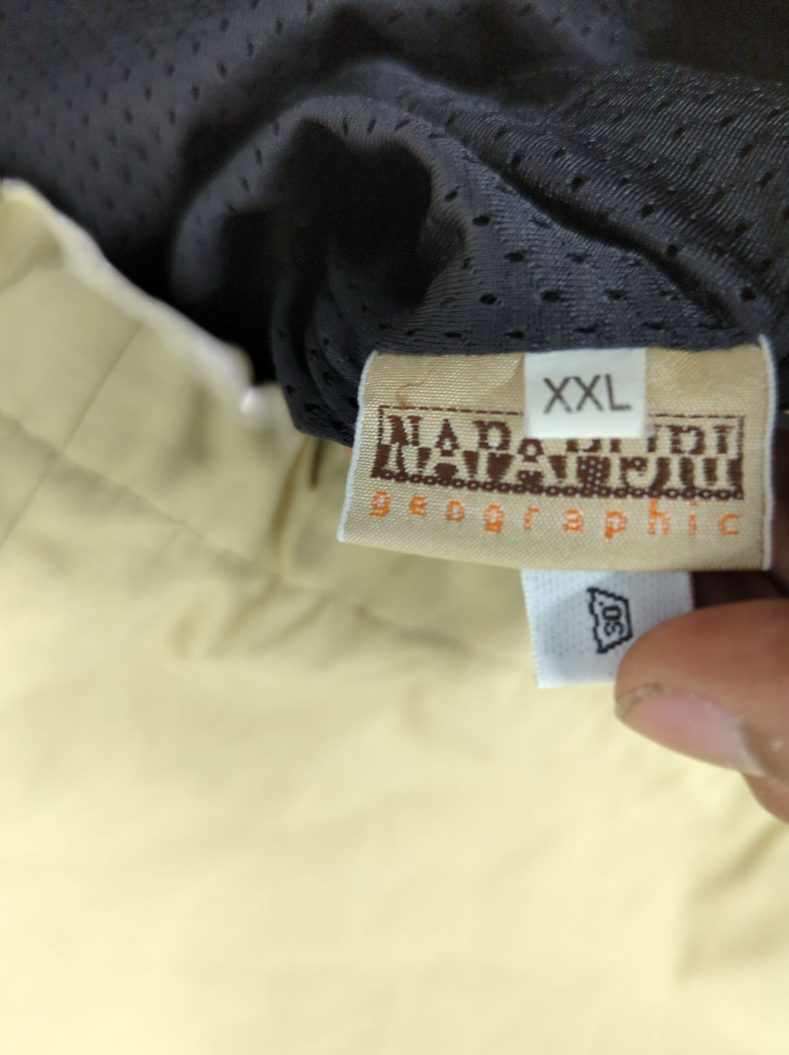 Napapijri Geographic Beige Windbreaker Jacket - Size XXL