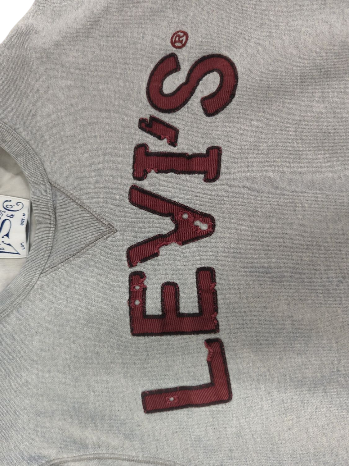 Levi's Grey Sweatshirt with Red Logo - Size M