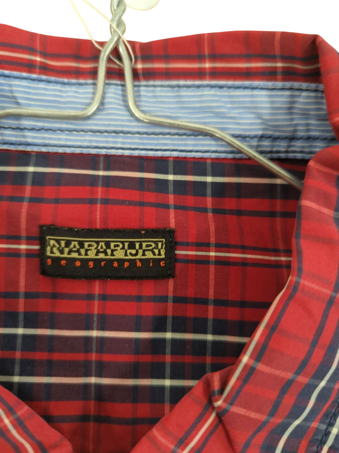 Napapijri Red Plaid Button-Down Shirt - Long Sleeve