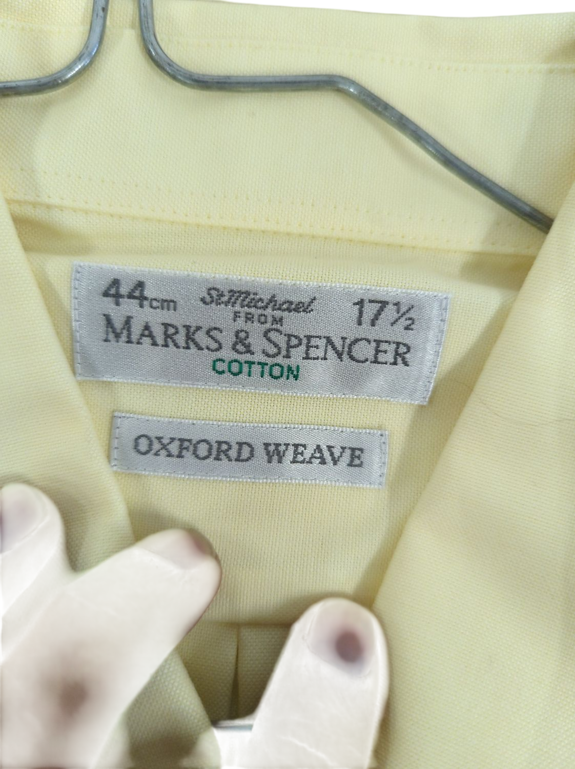 Marks & Spencer Yellow Oxford Button-Down Shirt - Size 17½