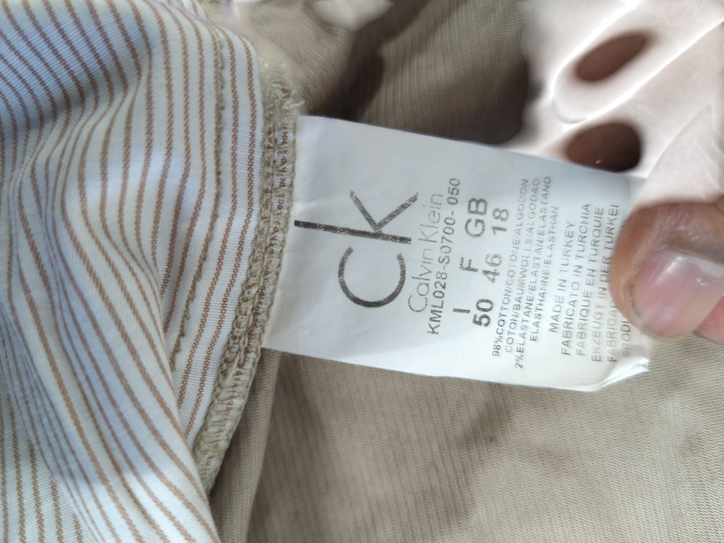 Calvin Klein Beige Jacket - Size 50 F/GB