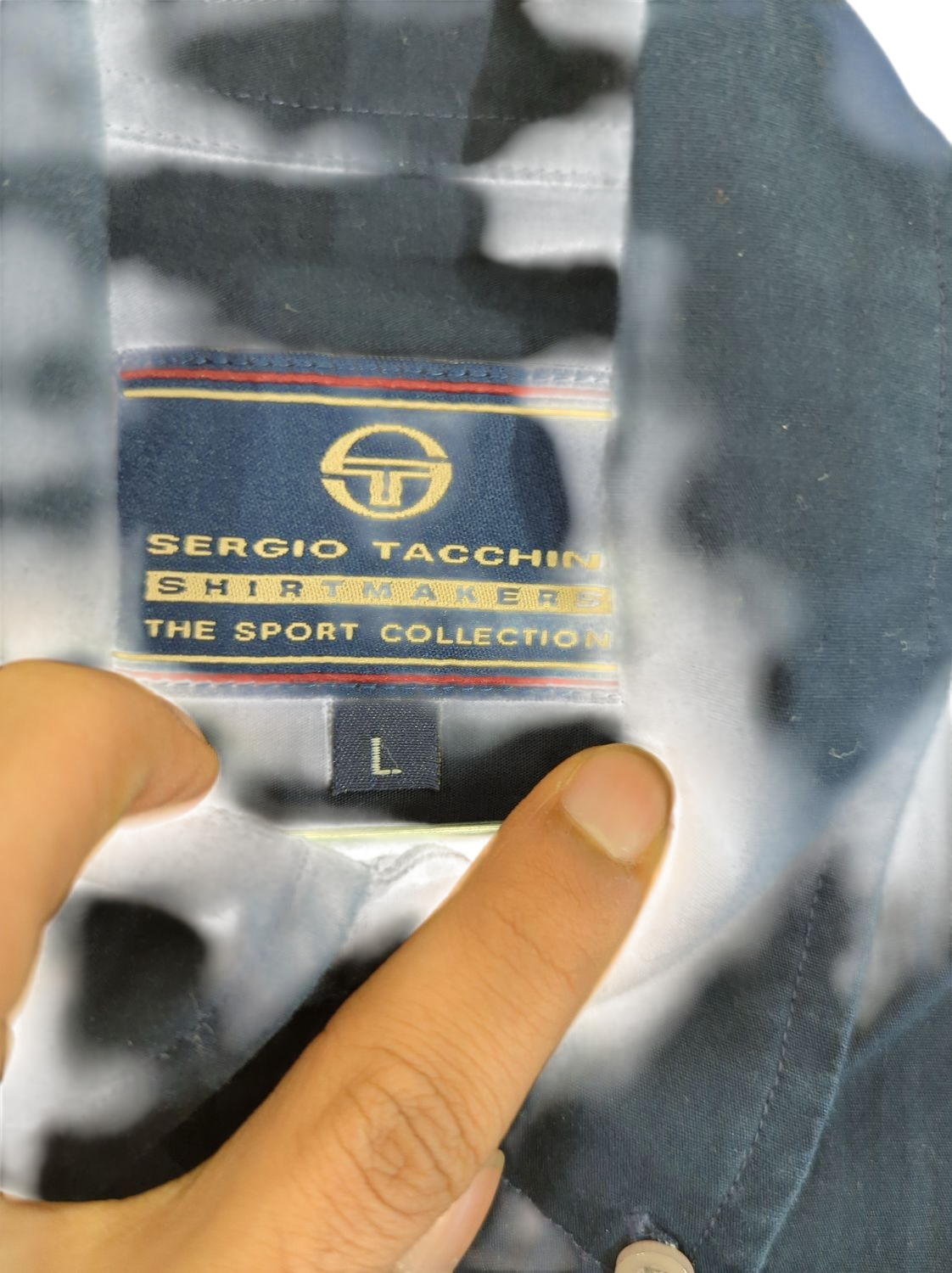 Sergio Tacchini Navy Button-Down Shirt - Size L