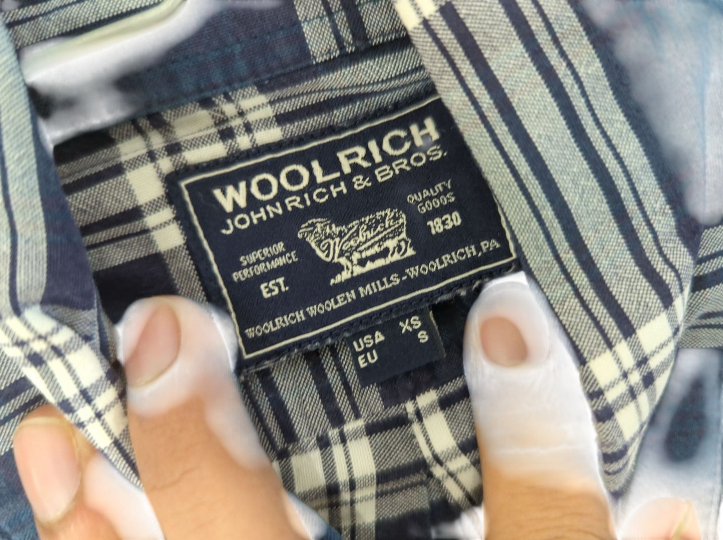 Woolrich Men's Blue Plaid Button-Down Shirt - Size XS