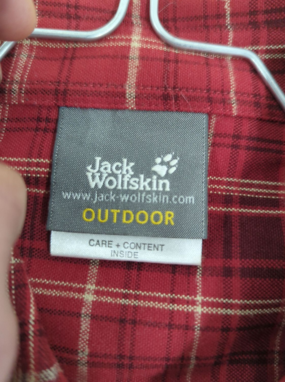Jack Wolfskin Red Plaid Button-Down Outdoor Shirt - Size L