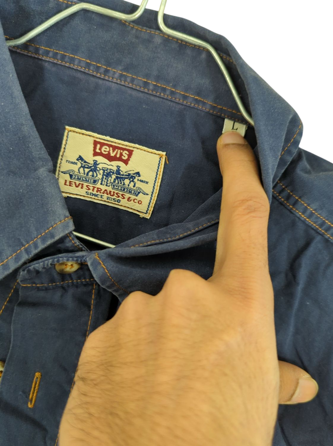 Levi's Strauss & Co Navy Denim Shirt - Size L