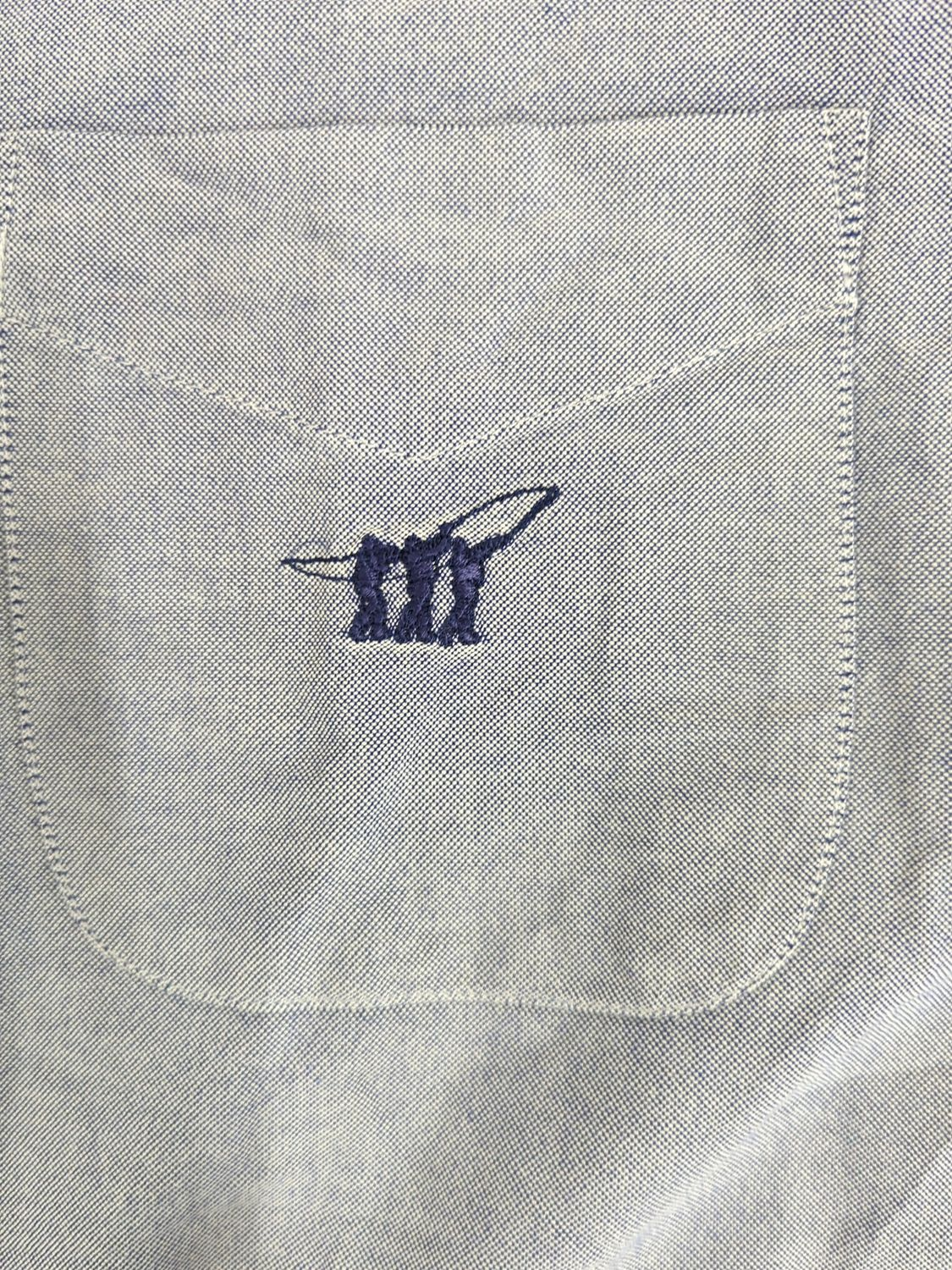 Henry Cotton's Men's Blue-Grey Button-Down Shirt - Size 43