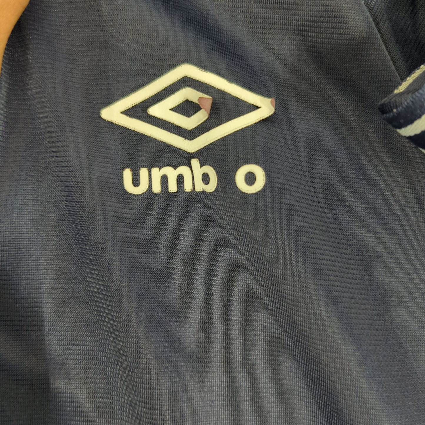 Umbro Navy Windbreaker Jacket with Diamond Pattern - Size L