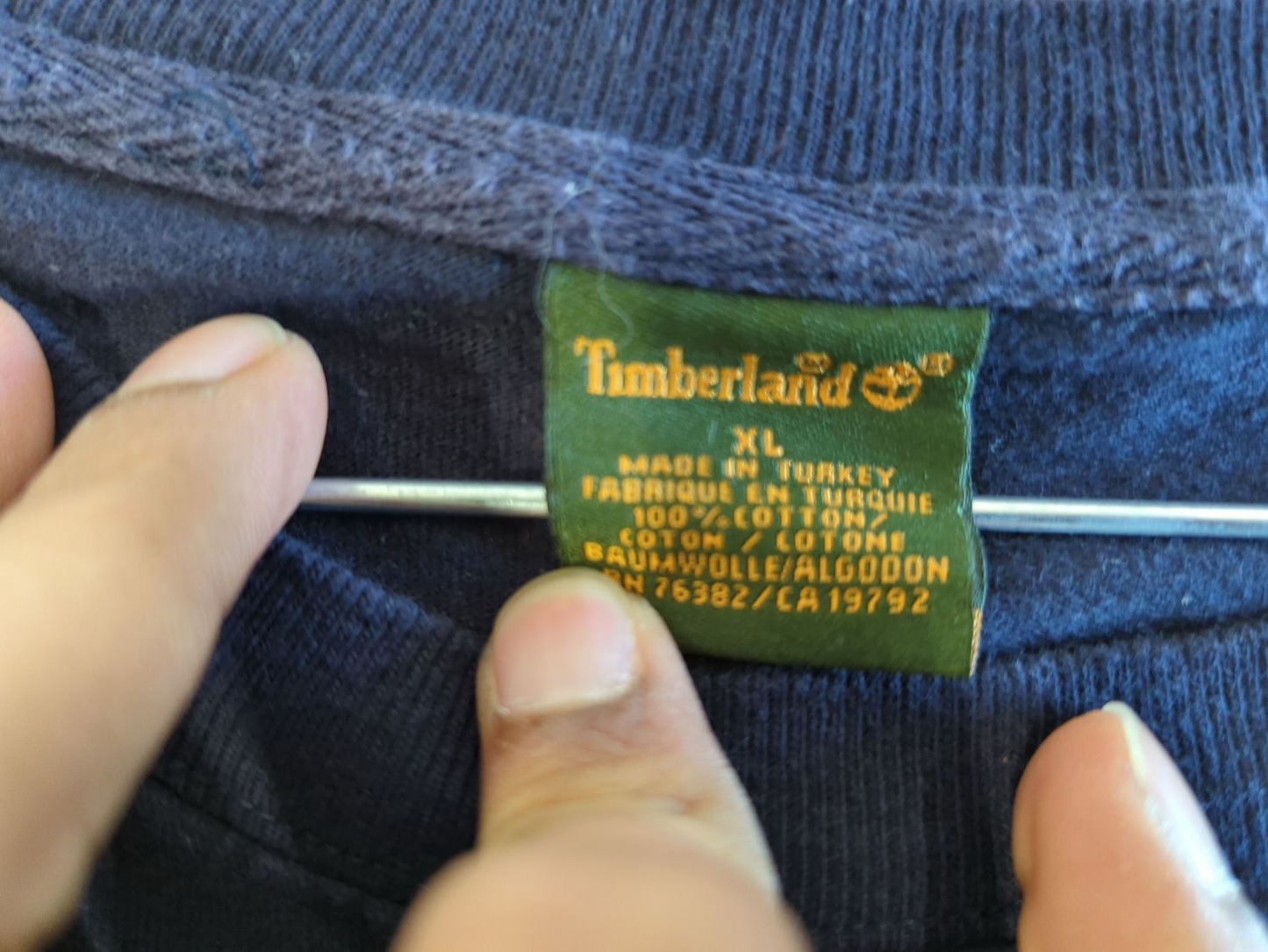 Timberland Navy Long Sleeve Sweatshirt with Gold Logo