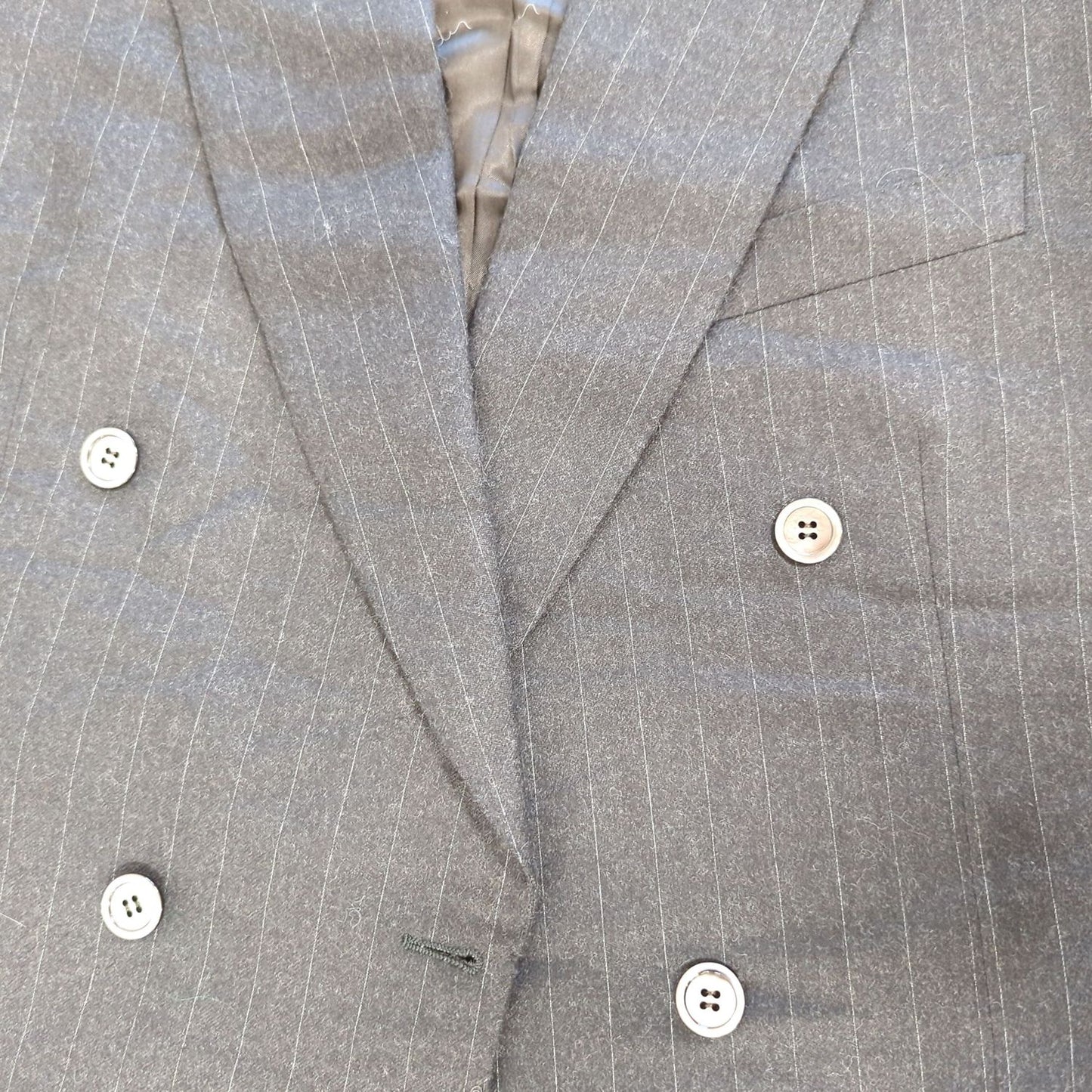 Pierre Cardin Black Pinstriped Double-Breasted Blazer