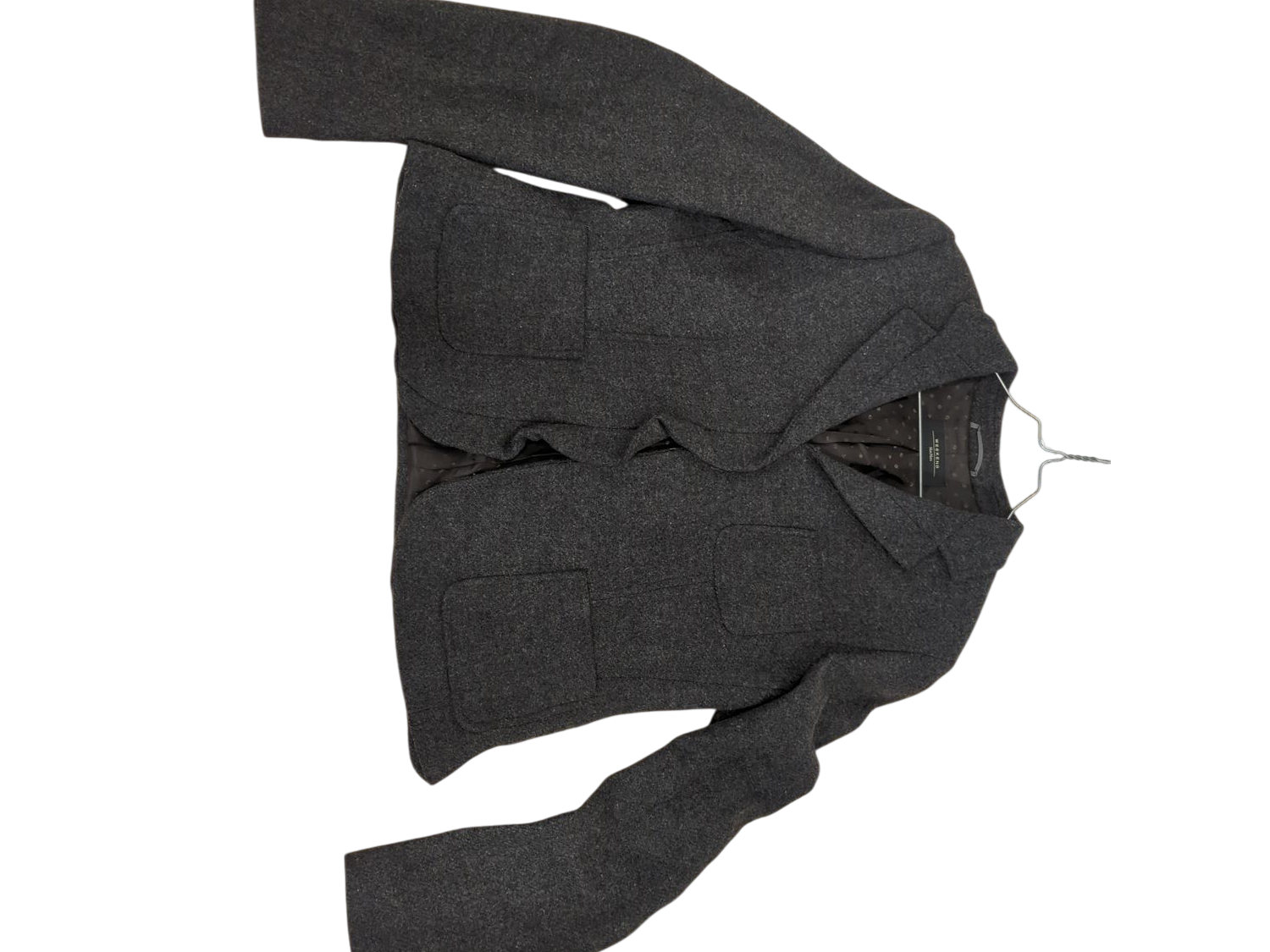 Weekend MaxMara Grey Wool Blazer - EU Size 44/46