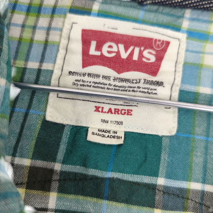 Levi's Green & Blue Plaid Button-Down Shirt - Size XL