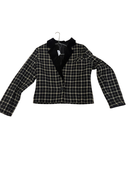 Black and White Checkered Wool Jacket - 100% LANA