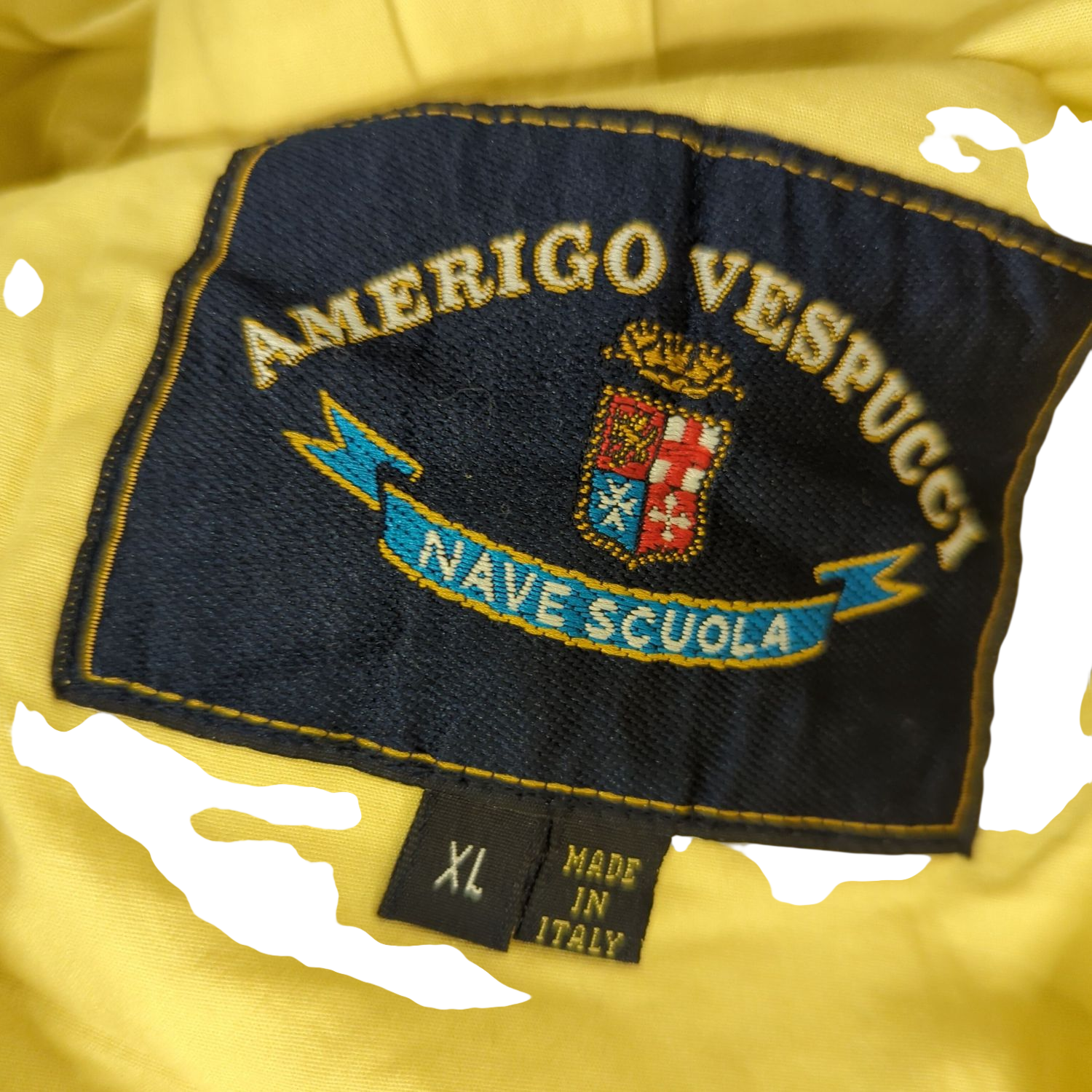 Amerigo Vespucci Yellow Windbreaker Jacket - Size XL