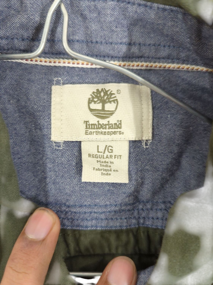 Timberland Earthkeepers Olive Green Button-Down Shirt - Size L