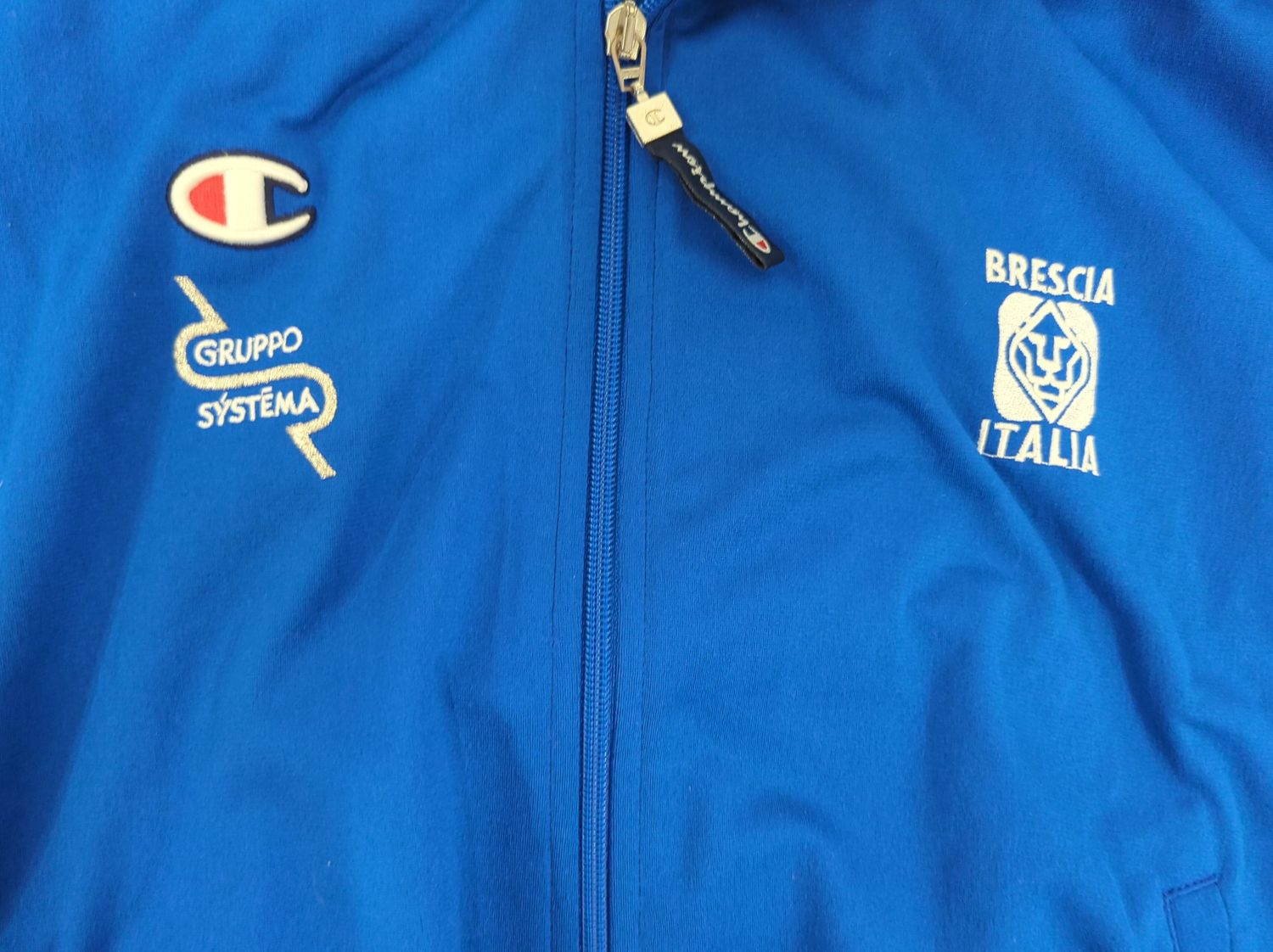 Champion Blue Windbreaker Jacket - Brescia Italia - Size L