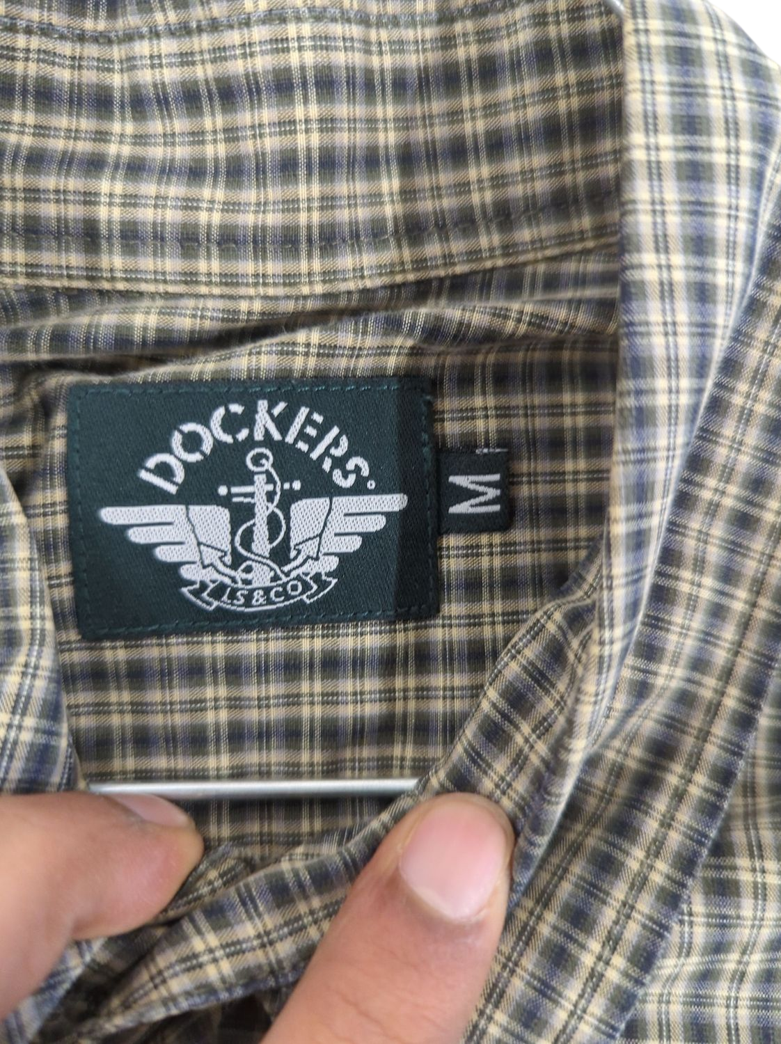 Dockers Green Plaid Button-Down Shirt - Size M