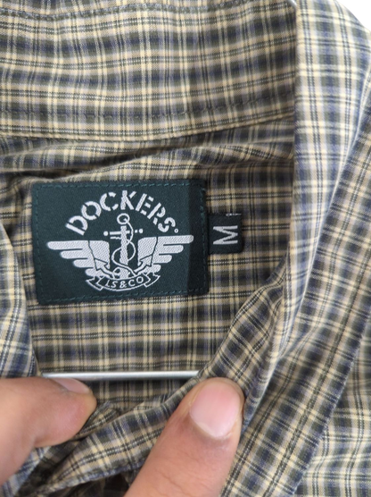 Dockers Green Plaid Button-Down Shirt - Size M