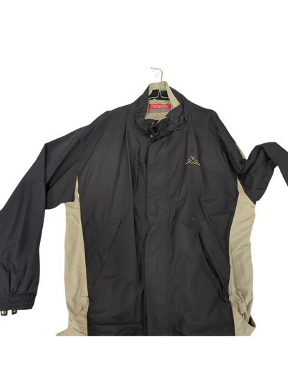 Kappa Black Windbreaker Jacket - Size XL