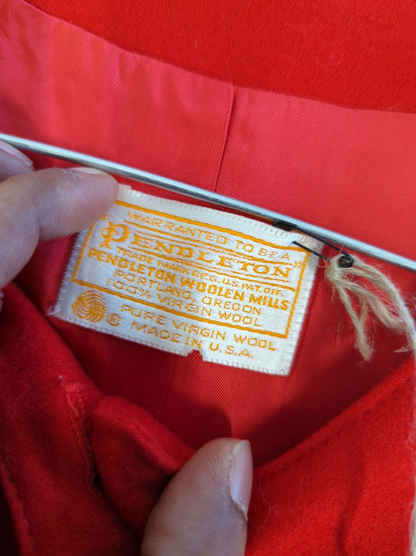 Vintage Red Wool Blend Cropped Jacket - Size 14