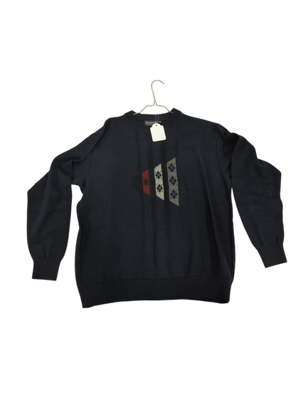 Monte Carlo Navy Blue Sweater with Argyle Pattern - Size 52
