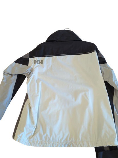 Helly Hansen Windbreaker Jacket - Size M/M - White/Black/Grey