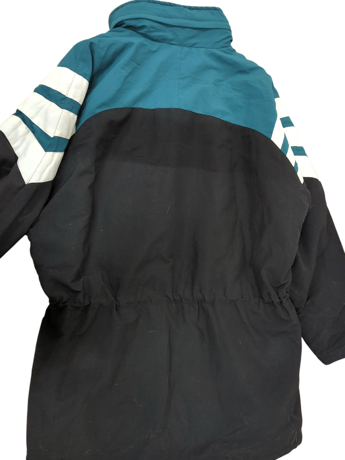 Adidas Vintage Windbreaker Jacket - Black & Teal with White Stripes