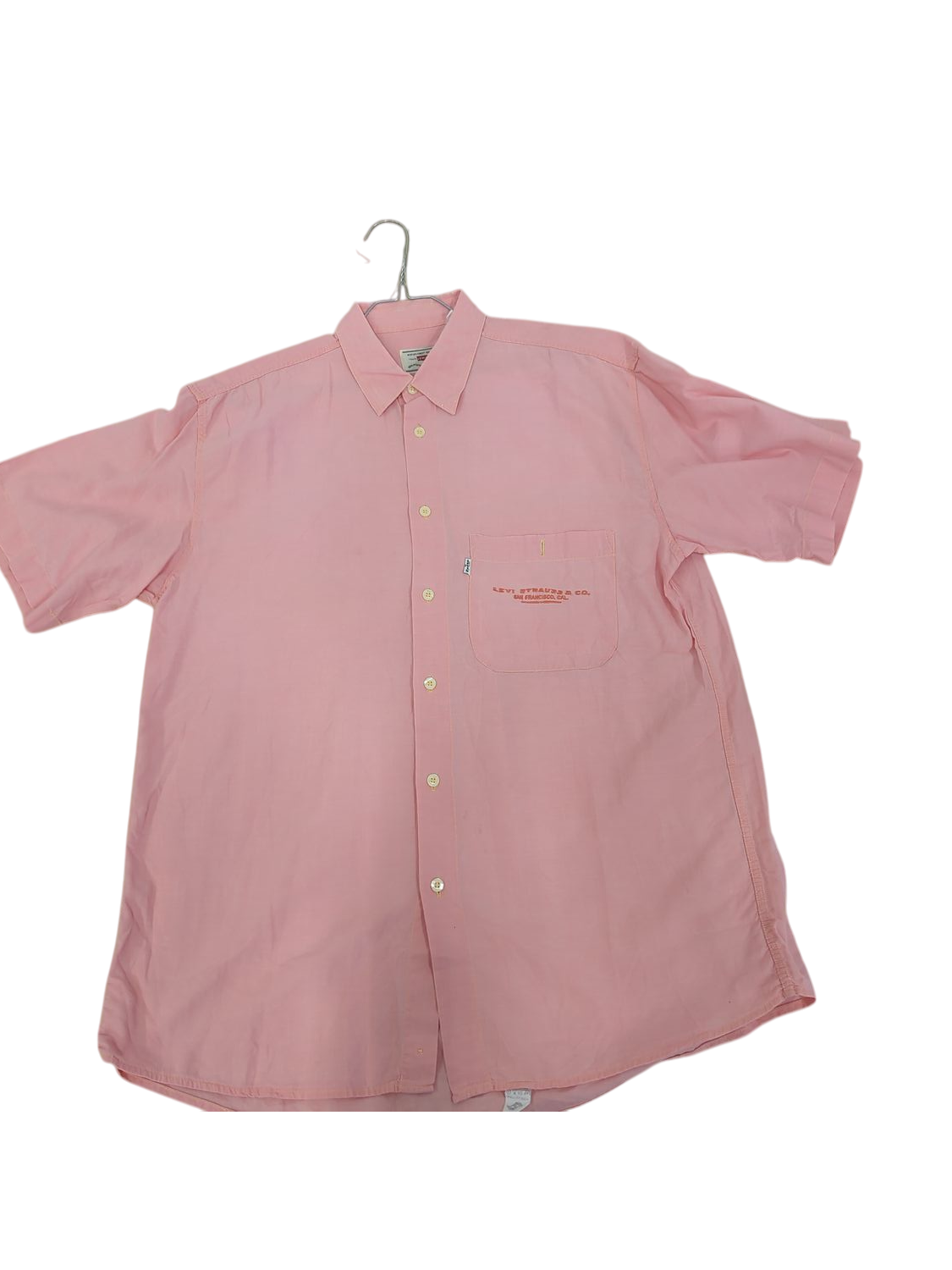 Vintage Levi's Pink Button-Down Shirt - Short Sleeve