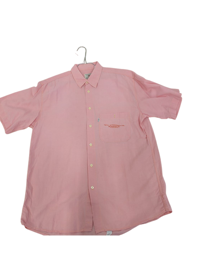 Vintage Levi's Pink Button-Down Shirt - Short Sleeve
