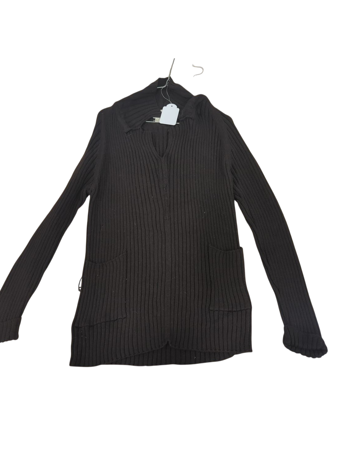 Sportmax Black Ribbed Sweater - Size 6 - Made in Italy