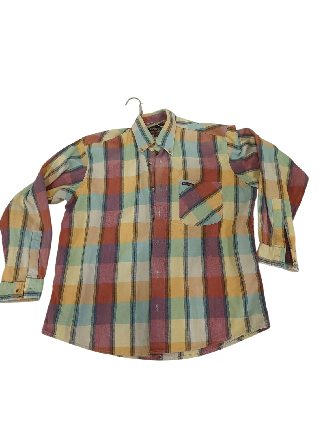 Marlboro Classics Plaid Button-Down Shirt - Size Medium