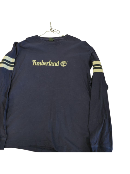 Timberland Navy Long Sleeve Sweatshirt with Gold Logo