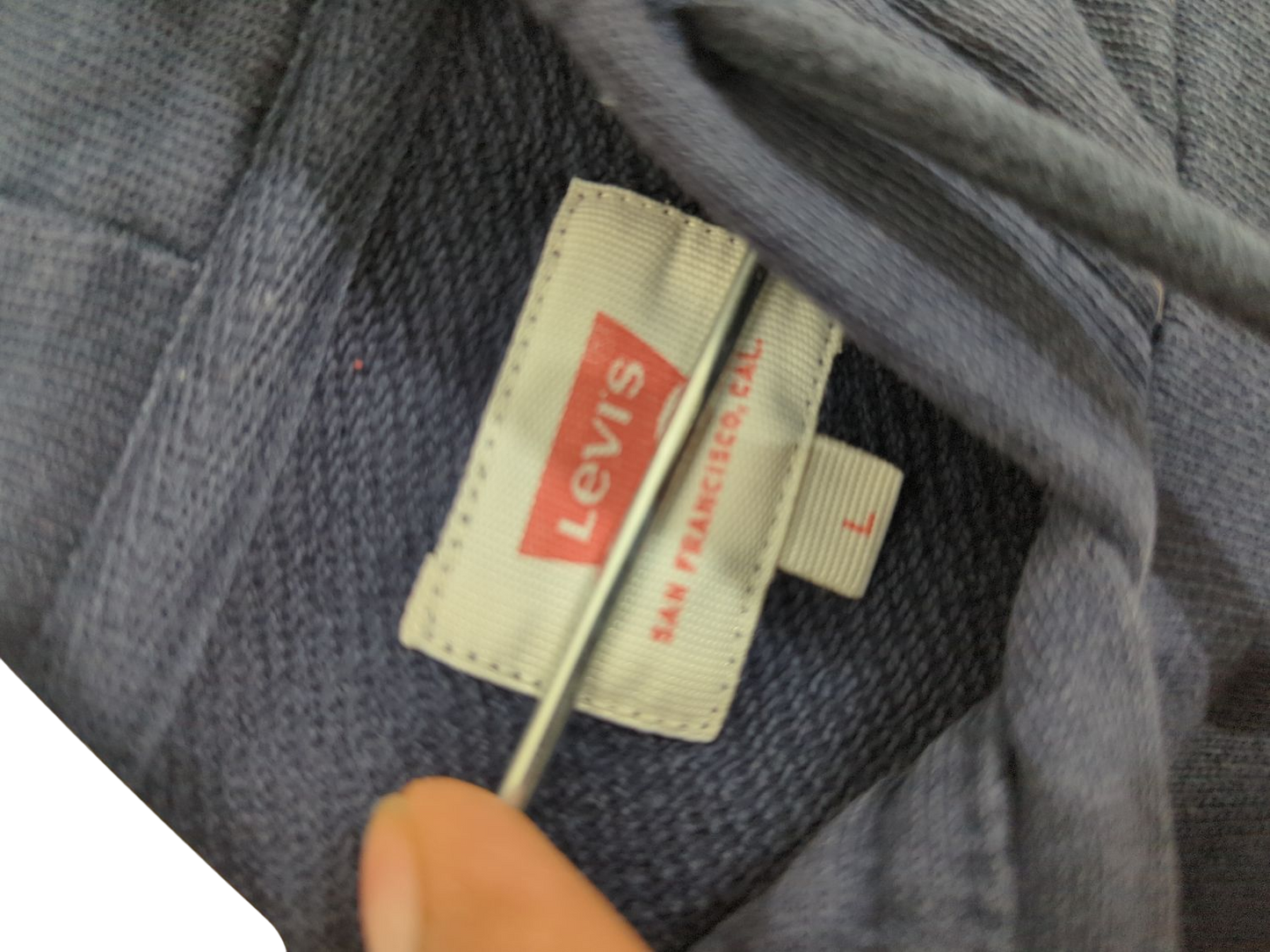 Levi's Navy Sweatshirt with Triple Logo Print - Size L